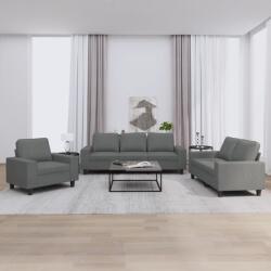 vidaXL Set de canapele, 3 piese, gri închis, textil GartenMobel Dekor (3201867) Canapea