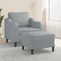 vidaXL Fotoliu canapea cu taburet, gri deschis, 60 cm, textil GartenMobel Dekor (3201127) Canapea
