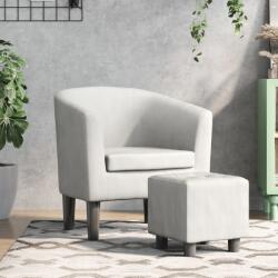 vidaXL Fotoliu tip cuva cu taburet, alb, piele ecologica GartenMobel Dekor (356494)