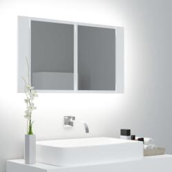 vidaXL Dulap de baie cu oglinda si LED, alb, 80x12x45 cm GartenMobel Dekor (804964)
