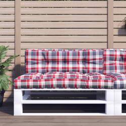 vidaXL Perna de paleti, rosu carouri, 120x40x12 cm, material textil GartenMobel Dekor (360636)