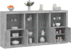 vidaXL Servanta cu lumini LED, gri beton, 202x37x100 cm GartenMobel Dekor (3209187) Comoda