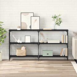 vidaXL Masa de consola Stejar negru 156 x 28 x 80, 5 cm Lemn compozit GartenMobel Dekor (882786)