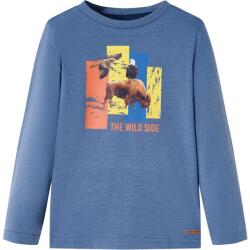 vidaXL Tricou copii maneci lungi albastru melanj 116 GartenMobel Dekor (12991)