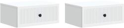 vidaXL Set 2 noptiere albe cu sertar, 49 x 34, 5 x 20 cm, lemn prelucrat (897936)