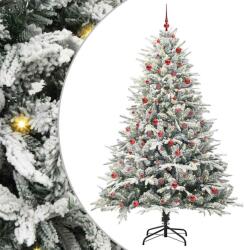 vidaXL Brad de Craciun artificial pre-iluminat cu set de bile Verde GartenMobel Dekor (3395406)