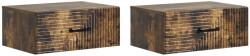 vidaXL Set 2 noptiere suspendate stejar fumuriu, lemn prelucrat, 49x34, 5x20 cm (898626)