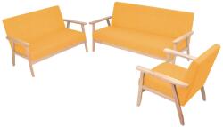 vidaXL Set canapea din 3 piese, material textil, galben GartenMobel Dekor (274919) Canapea