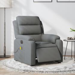 vidaXL Fotoliu electric de masaj rabatabil, gri închis, textil GartenMobel Dekor (3204969)