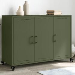 vidaXL Dulap, verde masliniu, 100, 5x39x72 cm, otel GartenMobel Dekor (846684) Comoda
