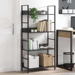 vidaXL Etajera carti 4 rafturi, negru, 60x27, 6x124, 5 cm lemn prelucrat GartenMobel Dekor (288222) Biblioteca