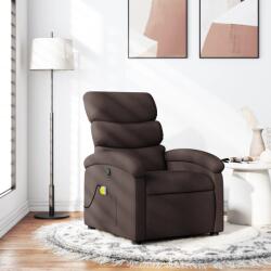 vidaXL Fotoliu de masaj rabatabil, maro închis, material textil GartenMobel Dekor (371706)