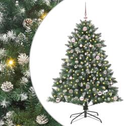 vidaXL Brad de Craciun artificial Verde 150 cm PVC si Plastic si Otel GartenMobel Dekor (3395223)