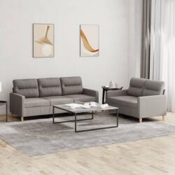 vidaXL Set de canapea cu perne, 2 piese, gri taupe, material textil GartenMobel Dekor (3201607) Canapea
