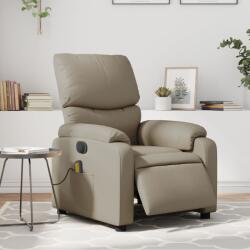 vidaXL Fotoliu electric masaj rabatabil, cappuccino, piele ecologica GartenMobel Dekor (3204885)
