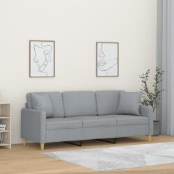 vidaXL Canapea cu 3 locuri cu pernute, gri deschis, 180 cm, textil GartenMobel Dekor (3200917) Canapea