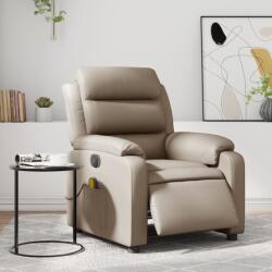 vidaXL Fotoliu electric masaj rabatabil, cappuccino, piele ecologica GartenMobel Dekor (3205041)