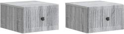 vidaXL Set 2 noptiere suspendate gri Sonoma, 33 x 34, 5 x 20 cm, cu sertar (897928)