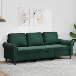 vidaXL Canapea cu 3 locuri, verde închis, 180 cm, catifea GartenMobel Dekor (359541) Canapea