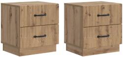 vidaXL Set 2 noptiere dormitor stejar artizanal, 4 sertare, 43x34, 5x44, 5 cm (895234)