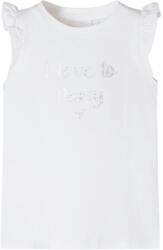 vidaXL Tricou pentru copii cu maneci cu volane, alb, 116 GartenMobel Dekor (10496)