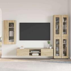 vidaXL Set comoda TV cu raft FLORIN 3 pcs Stejar Sonoma Lemn compozit GartenMobel Dekor (3397946)