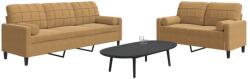 vidaXL Set de canapele cu perne/rulouri, 2 piese, maro, catifea GartenMobel Dekor (3278418) Canapea