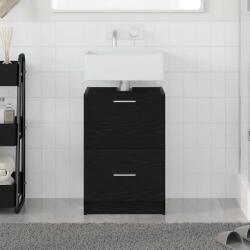 vidaXL Dulap pentru Chiuveta cu sertar Stejar Negru 40 x 37 x 59 cm GartenMobel Dekor (868814)