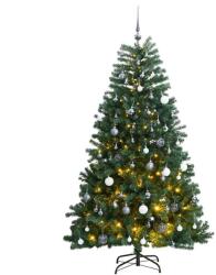 vidaXL Brad Craciun artificial articulat cu 300 LED-uri/globuri 210 cm GartenMobel Dekor (3210165)
