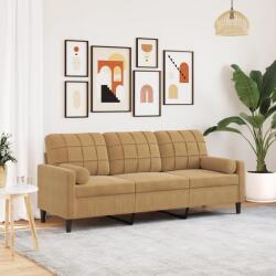 vidaXL Canapea cu 3 locuri cu pernute, maro, 180 cm, catifea GartenMobel Dekor (3278236) Canapea