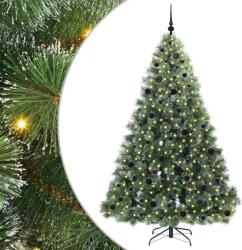 vidaXL Brad de Craciun artificial cu 300 LED Verde 210 cm PE si PVC GartenMobel Dekor (3397862)
