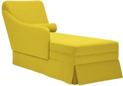 vidaXL Sezlong cu suport si cotiera dreapta catifea galbena GartenMobel Dekor (4009788)