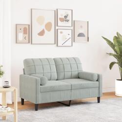 vidaXL Canapea cu 2 locuri cu pernute, gri deschis, 120 cm, catifea GartenMobel Dekor (3278209) Canapea