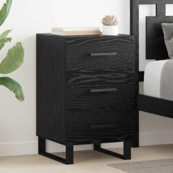 vidaXL Noptiera stejar negru cu 3 sertare, 40 x 40 x 66 cm, lemn compozit (882145)