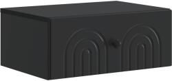 vidaXL Noptiera suspendata cu sertar, neagra, 49 x 34, 5 x 20 cm, montaj pe perete (898107)