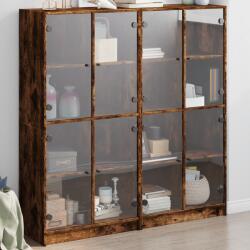 vidaXL Biblioteca cu usi stejar fumuriu 136x37x142 cm lemn compozit GartenMobel Dekor (3206521) Comoda