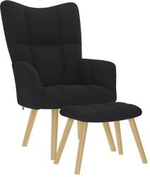 vidaXL Scaun de relaxare cu taburet, negru, textil GartenMobel Dekor (4016780)