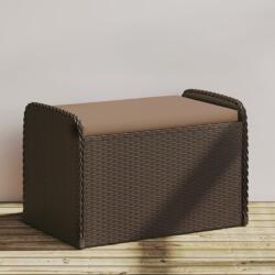 vidaXL Banca de depozitare cu perna, maro, 80x51x52 cm, poliratan GartenMobel Dekor (365732)