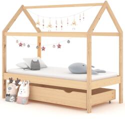 vidaXL Cadru pat pentru copii, cu un sertar, 80x160 cm, lemn masiv pin GartenMobel Dekor (322137)