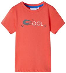 vidaXL Tricou pentru copii cu maneci scurte rosu deschis 116 GartenMobel Dekor (12086)