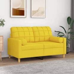 vidaXL Canapea cu 2 locuri cu pernute, galben deschis, 120 cm, textil GartenMobel Dekor (3200779) Canapea