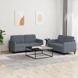 vidaXL Set canapea, 2 piese, gri închis, catifea GartenMobel Dekor (3201975) Canapea