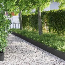 vidaXL Borduri pentru gazon 10 pcs Negru 103 x 0, 05 x 22 cm Otel GartenMobel Dekor (874765)