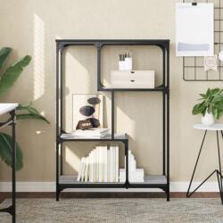 vidaXL Raft de carti gri sonoma 81x36x115 cm lemn prelucrat/otel GartenMobel Dekor (835407) Biblioteca