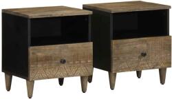 vidaXL Noptiere 2 buc Gri deschis 40x33x46 cm Lemn masiv de mango GartenMobel Dekor (4017799)