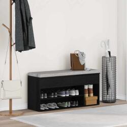 vidaXL Banca de pantofi Stejar negru 102x30, 5x45 cm Lemn prelucrat GartenMobel Dekor (859137) Pantofar