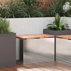 vidaXL Banca de gradina Argintiu 60 x 40 x 43 cm Otel inoxidabil GartenMobel Dekor (874895)
