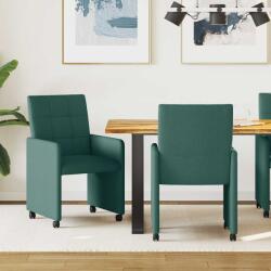 vidaXL Scaune de dining cu roti 2 pcs Verde închis 58 x 65 x 94 cm GartenMobel Dekor (42017834)
