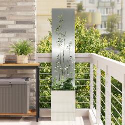 vidaXL Ghiveci de Gradina cu Panou Decorativ Argintiu 32 x 140 cm GartenMobel Dekor (876383)