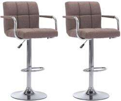 vidaXL Scaune de bar, 2 buc. , gri taupe, material textil GartenMobel Dekor (283428)